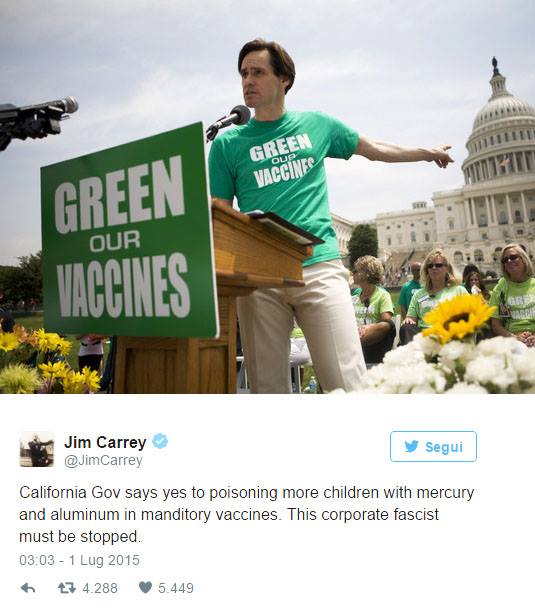 vaccini, autismo, jim carey